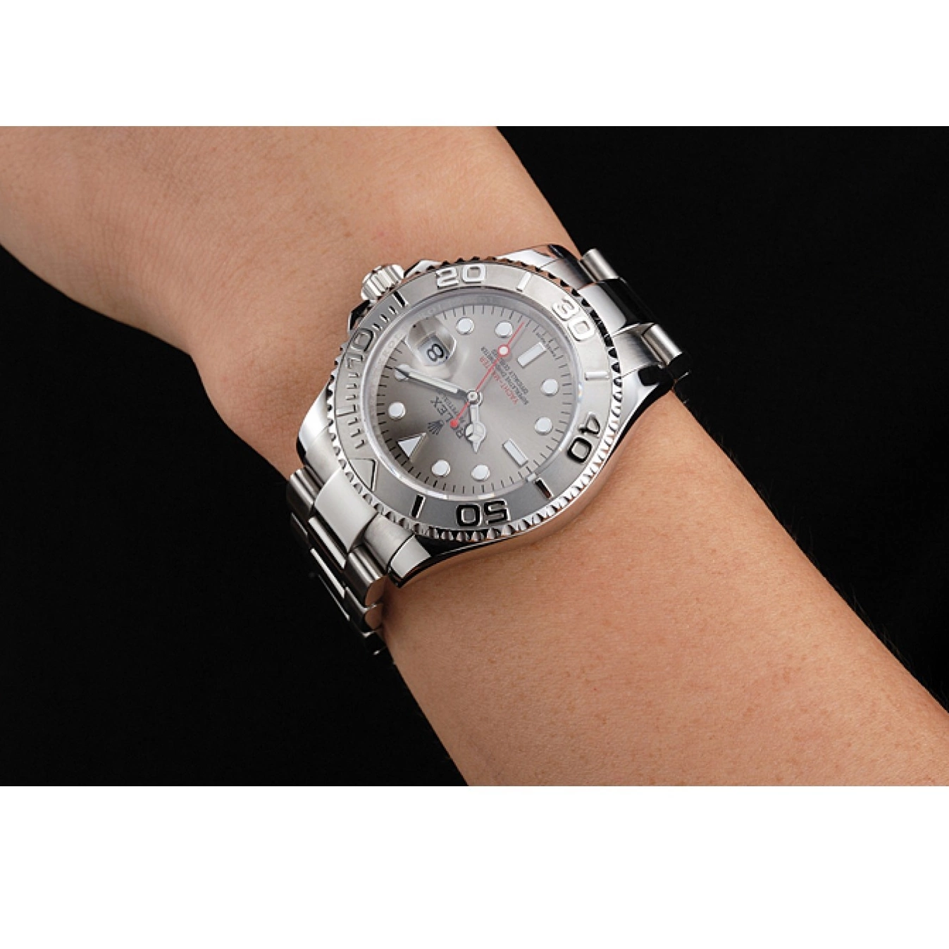 Rolex aaa copy Yacht-Master Steel Gray And Stainless Rolex Swiss Dial Bracelet Case 0715